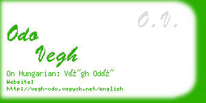 odo vegh business card